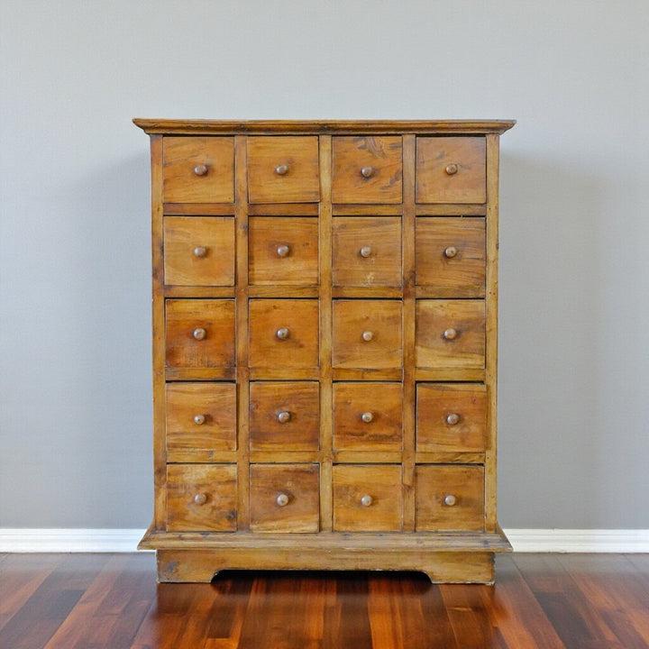 Antique Solid Wood 20 Drawer Apothecary