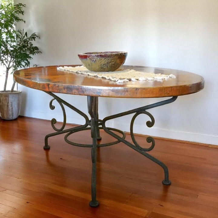 Orig. Price $4,500 - Oval Hammered Copper Dining Table
