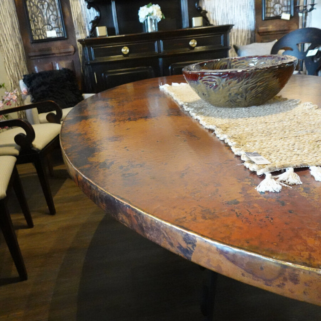 Orig. Price $4,500 - Oval Hammered Copper Dining Table