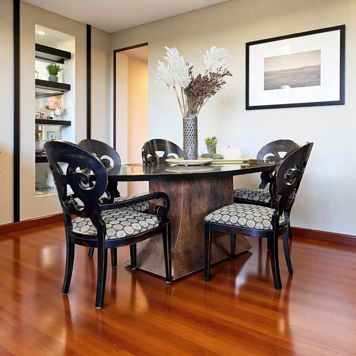 Orig Price $4000 - Metal Dining Table w/ 5 Chairs