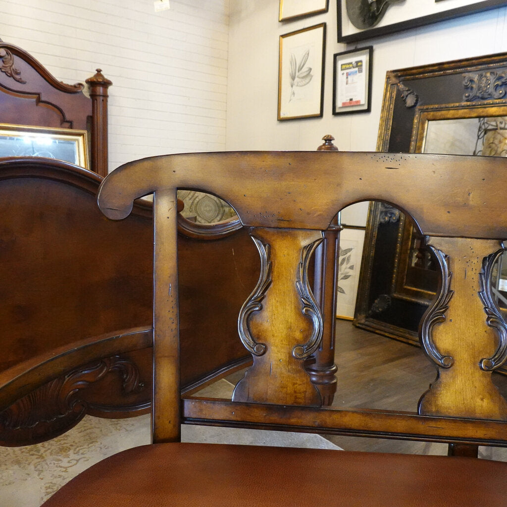 Orig. Price $1200 - Wood and Leather Bench