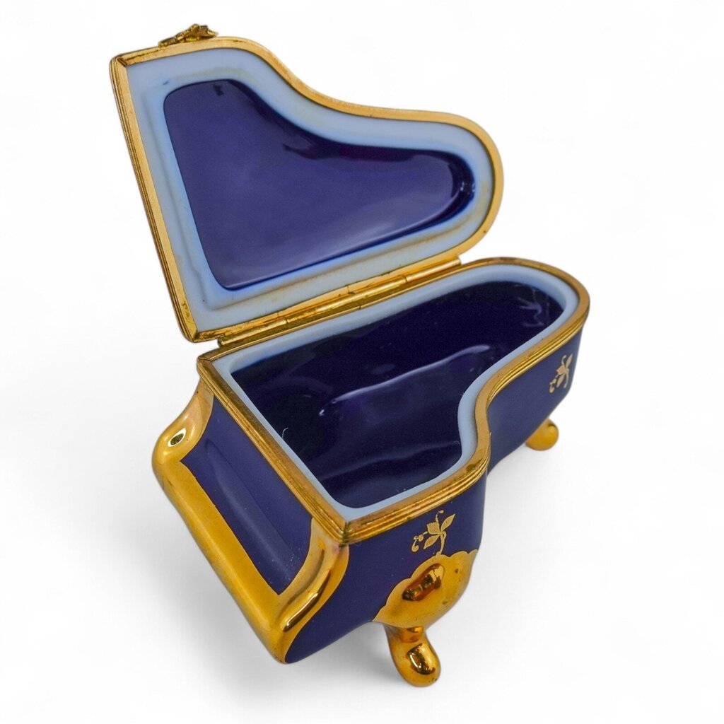 Cobalt Piano Trinket Box