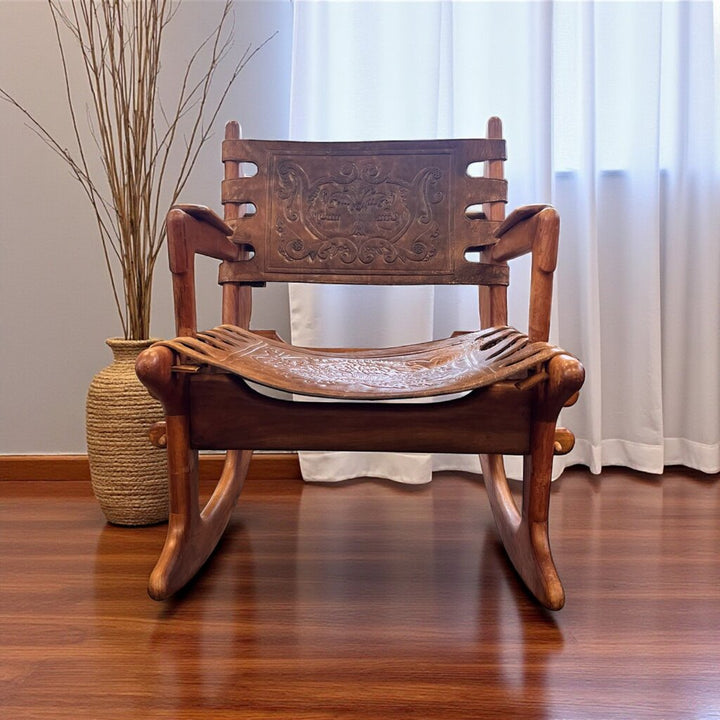MCM Leather Rocking Chair