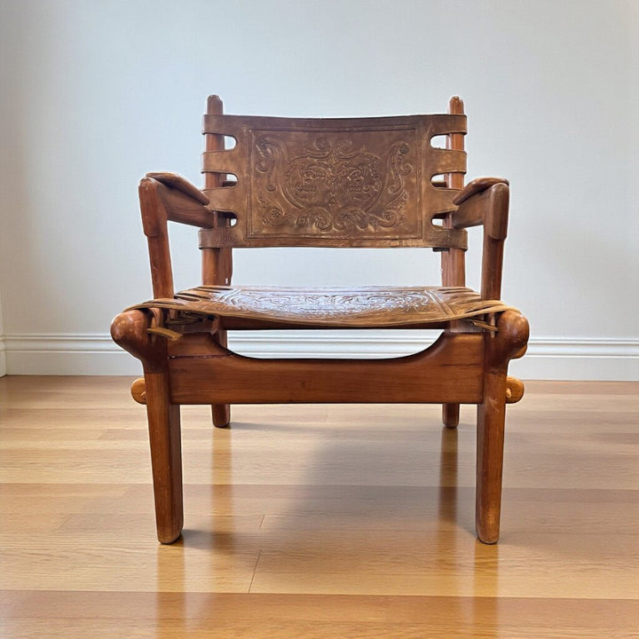 MCM Carved Leather Chair
