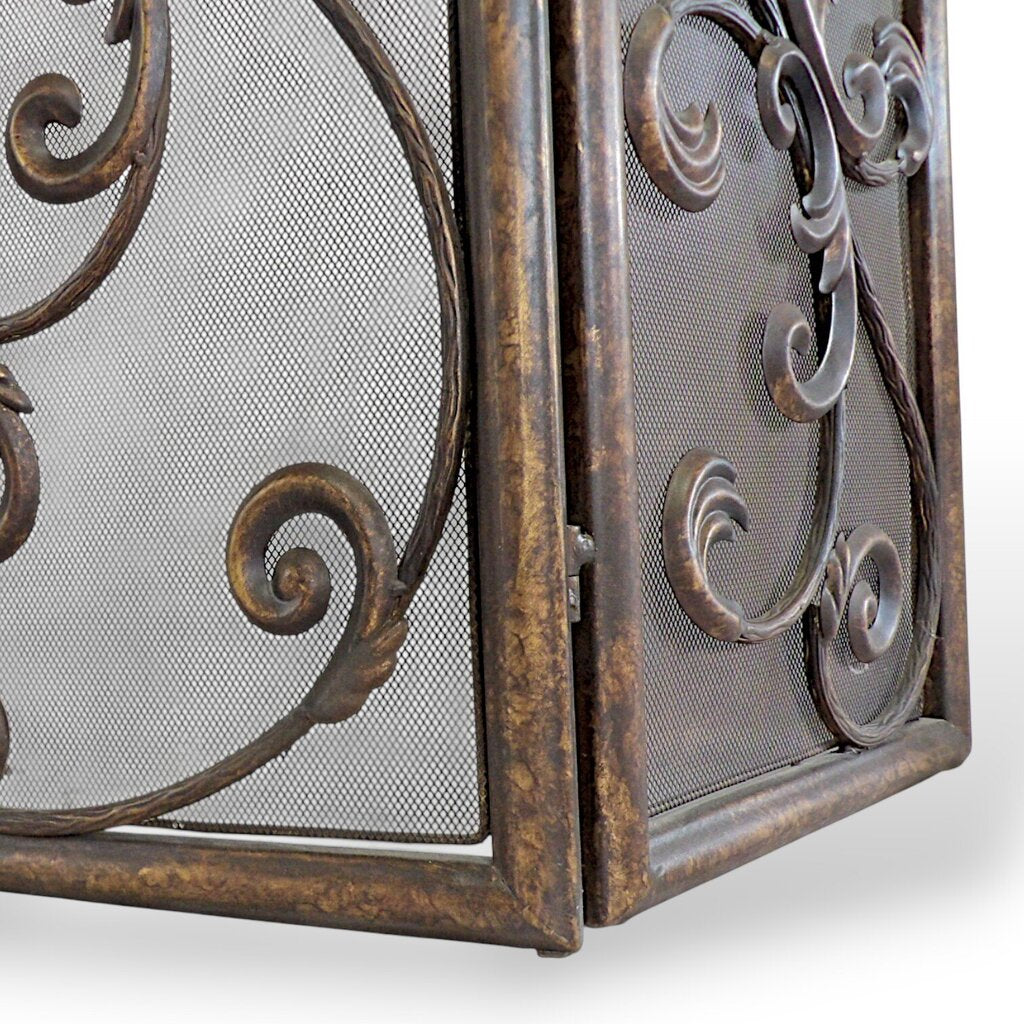 Fireplace Tri-Fold Screen