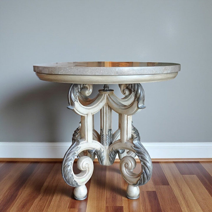 Orig Price $1400 - Stone Top French Country Accent Table