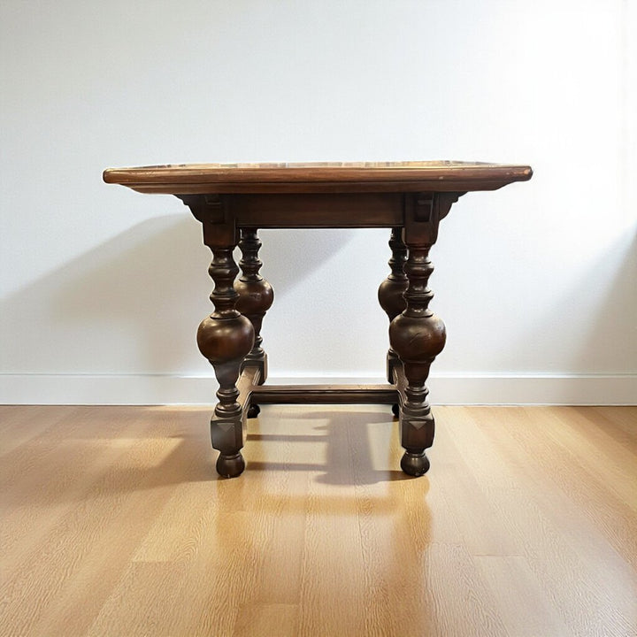 Wood Side Table w/ Carving