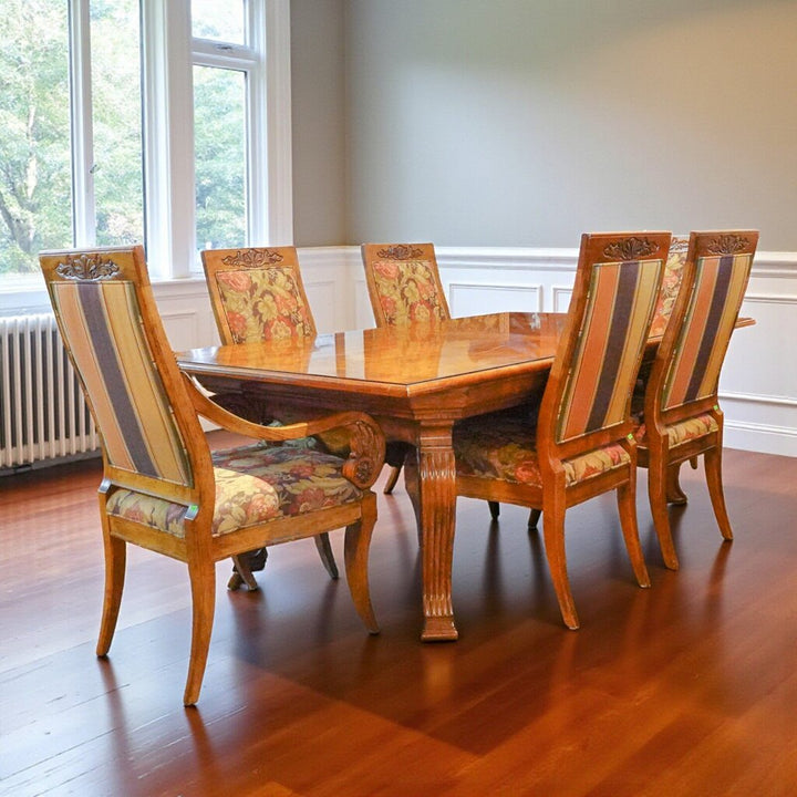 Orig Price $18,100 - Dining Room Table with 2 Leaves and 8 Chairs