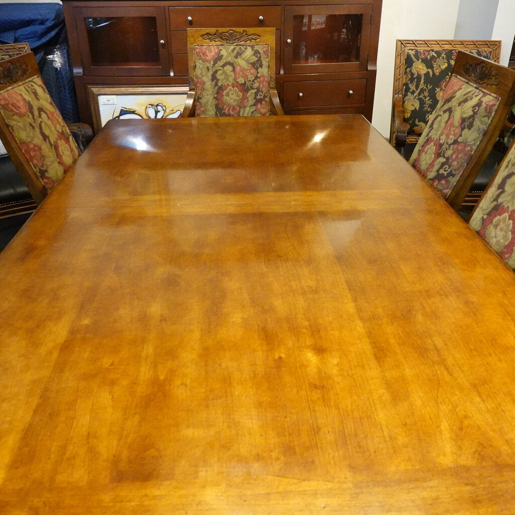 Orig Price $18,100 - Dining Room Table with 2 Leaves and 8 Chairs