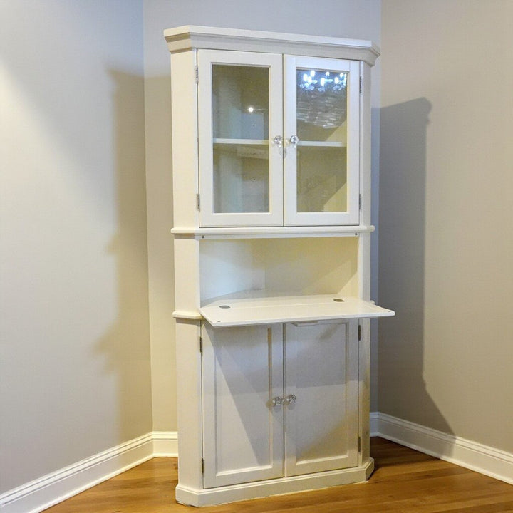 Corner Bookcase with Drop Front Desk