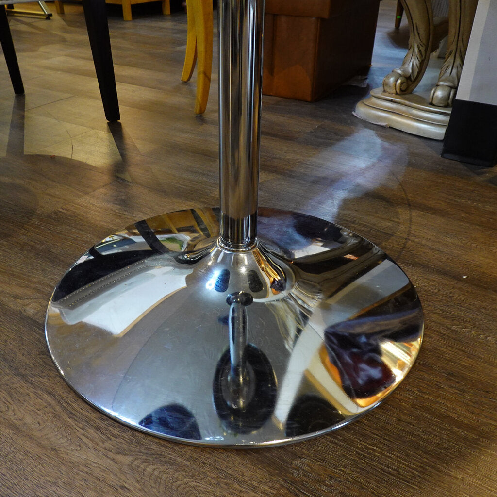 Round Glass and Chrome Dining Table