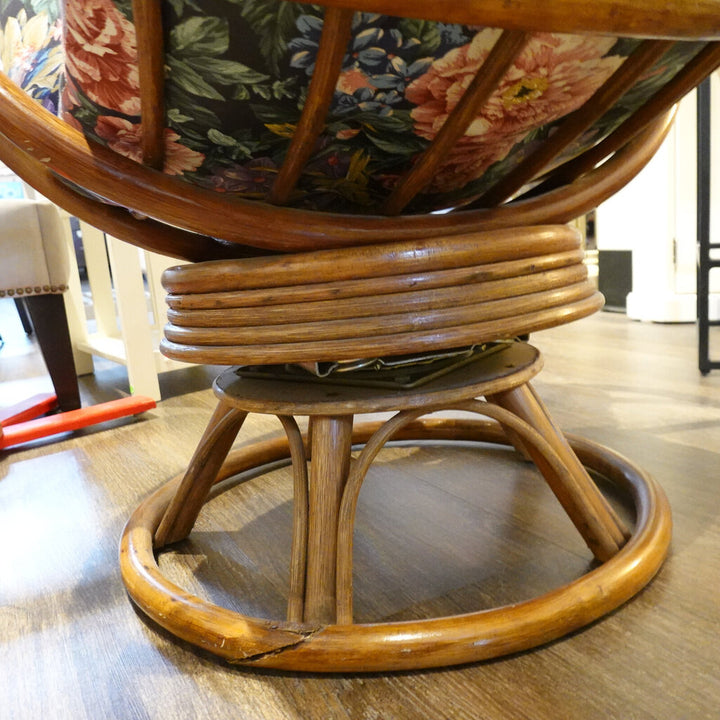 Vintage Rattan Swivel Tub Chair