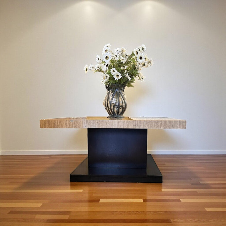 Faux Marble Cocktail Table w/ Shelf