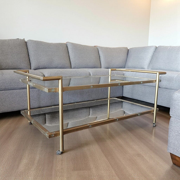 Brass and Glass Urban Cocktail Table