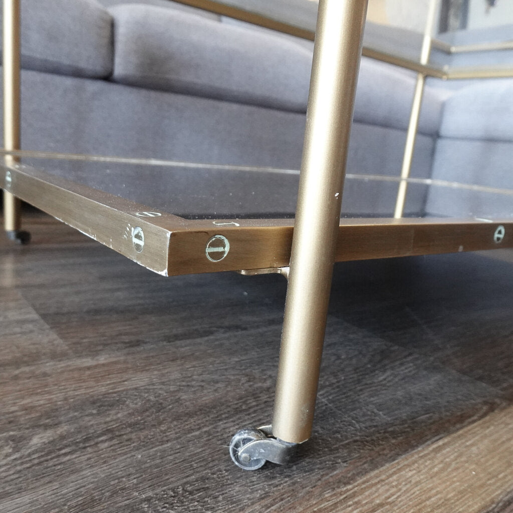 Brass and Glass Urban Cocktail Table