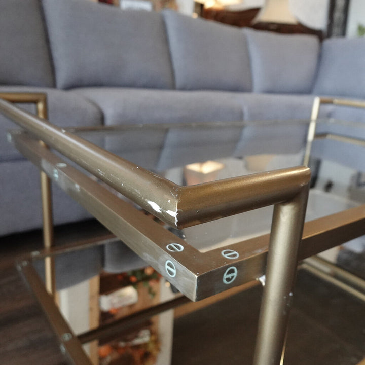 Brass and Glass Urban Cocktail Table