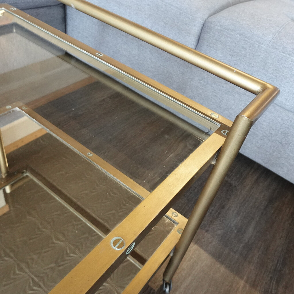 Brass and Glass Urban Cocktail Table