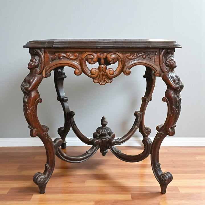 Antique Carved Victorian Parlor Table