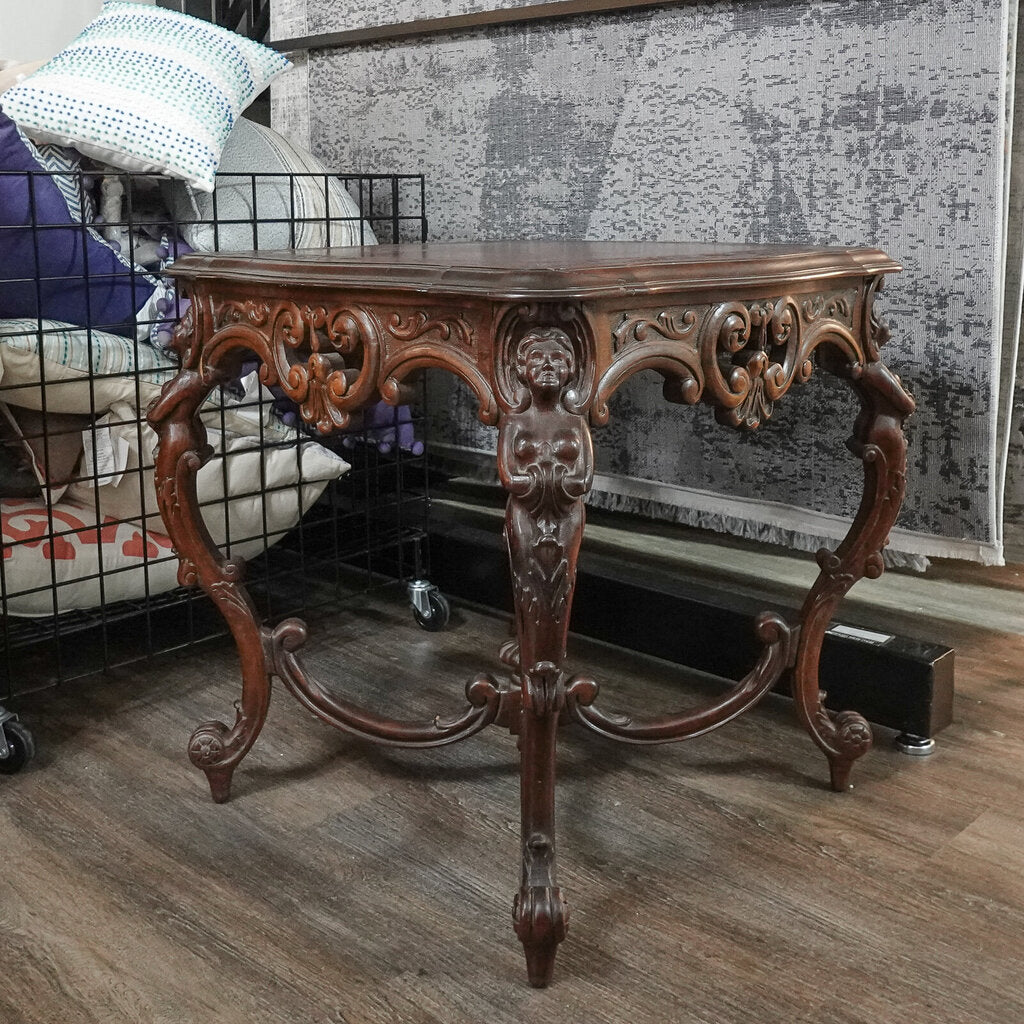 Antique Carved Victorian Parlor Table