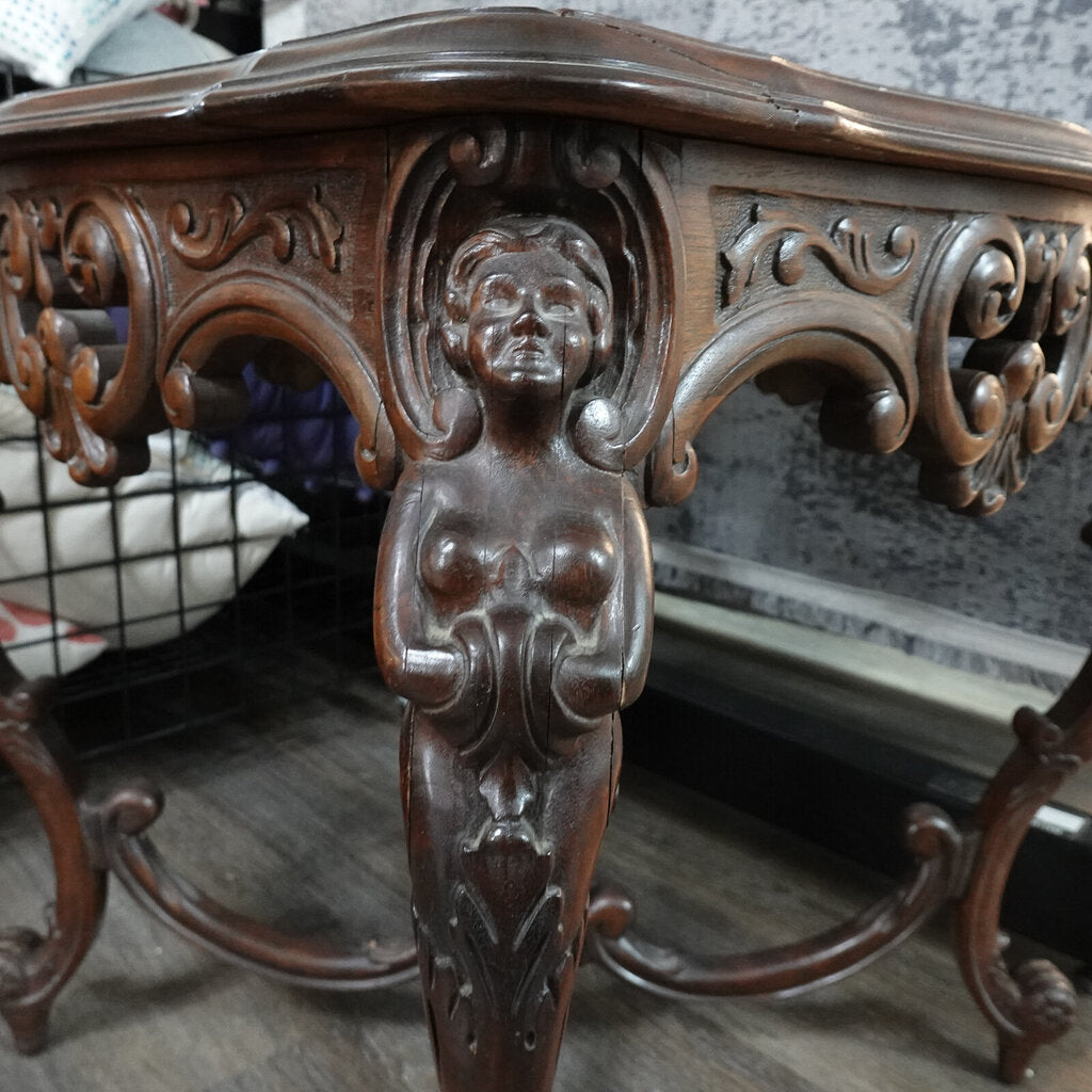 Antique Carved Victorian Parlor Table