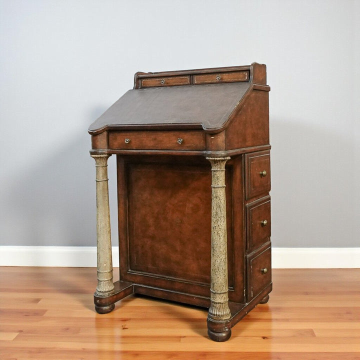 Regency Style Leather Wrapped Davenport Desk