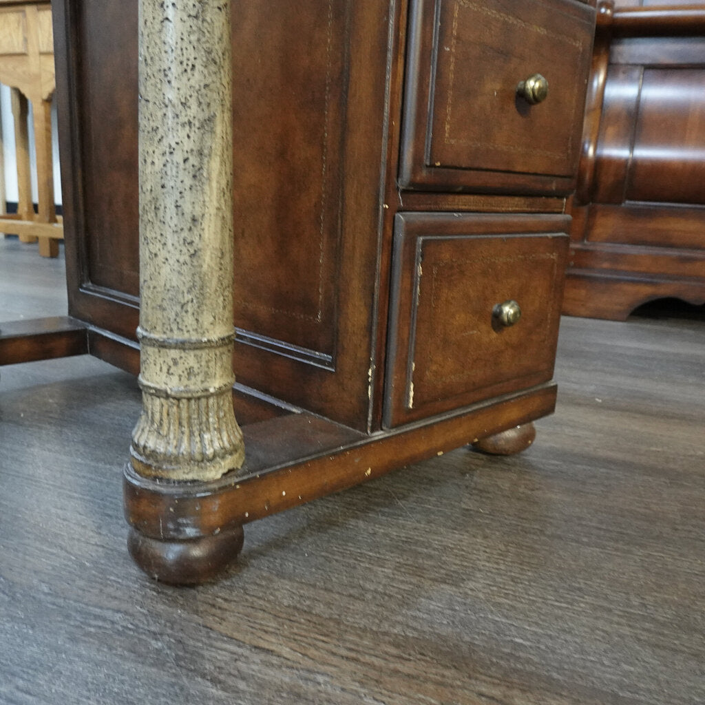 Regency Style Leather Wrapped Davenport Desk