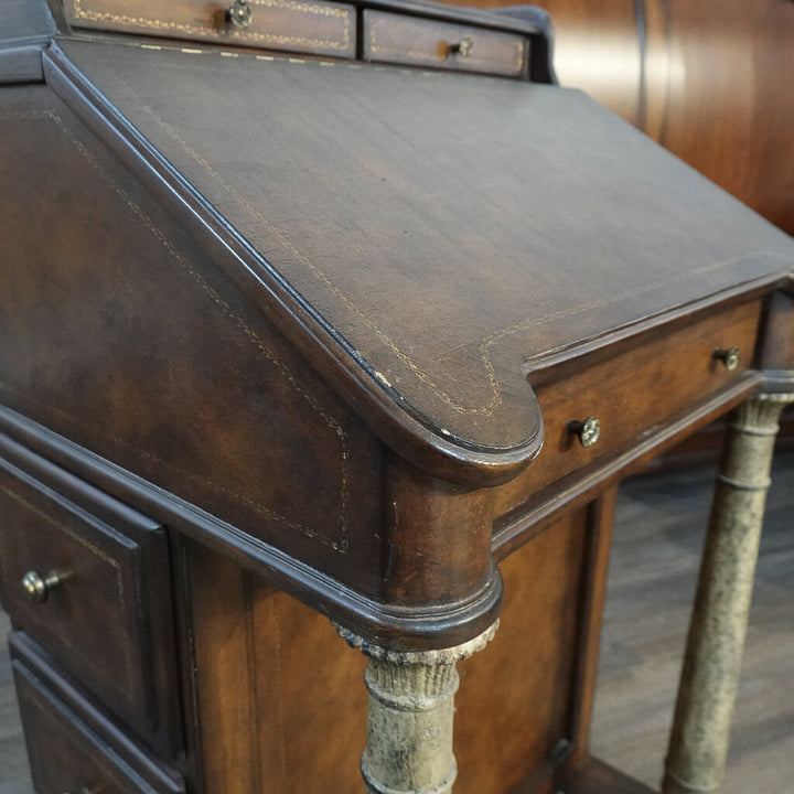 Regency Style Leather Wrapped Davenport Desk