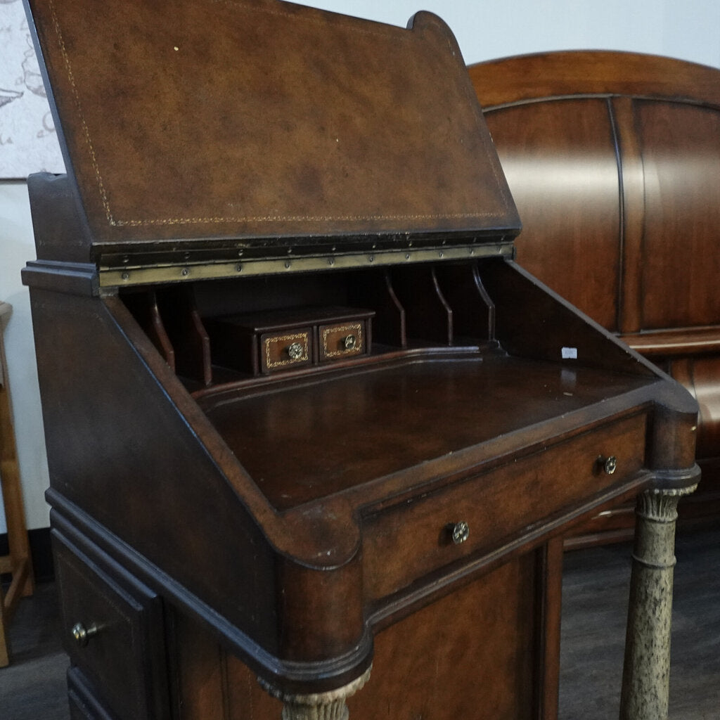 Regency Style Leather Wrapped Davenport Desk