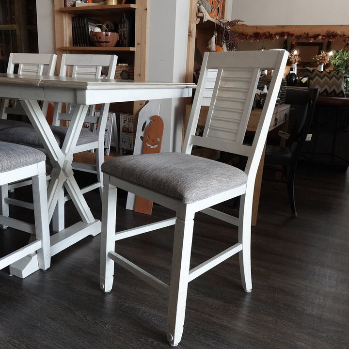 Orig Price $1700 - Pub Height Table with Extensions, Chairs and Bench