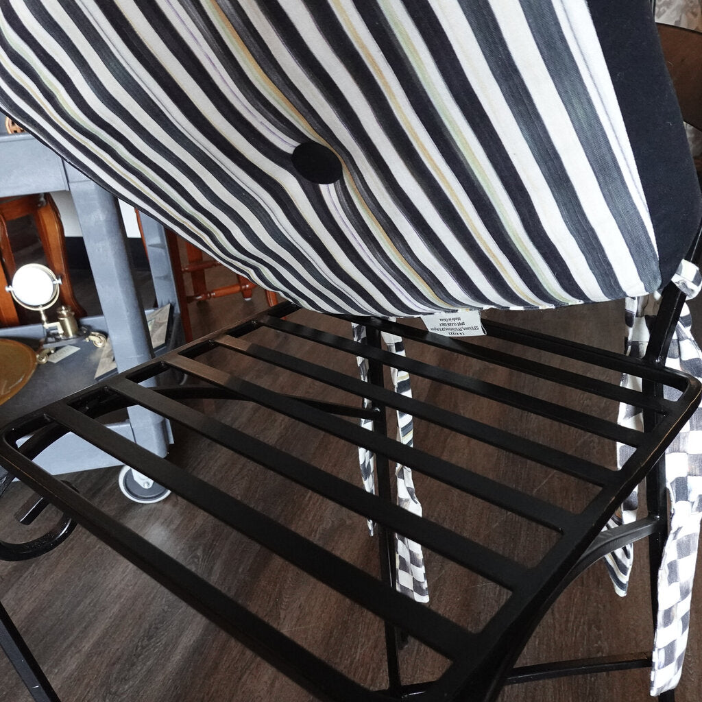 Courtly Check Chair Cushion with Iron Stool