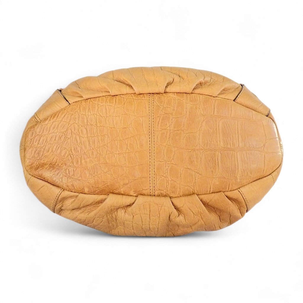 Croc Leather Hobo Style Shoulder Bag