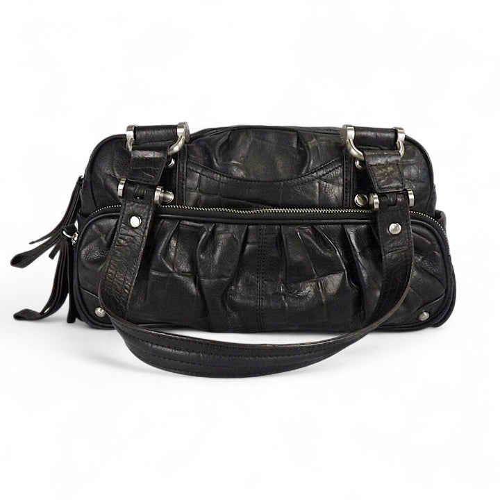 Croc Leather Shoulder Bag