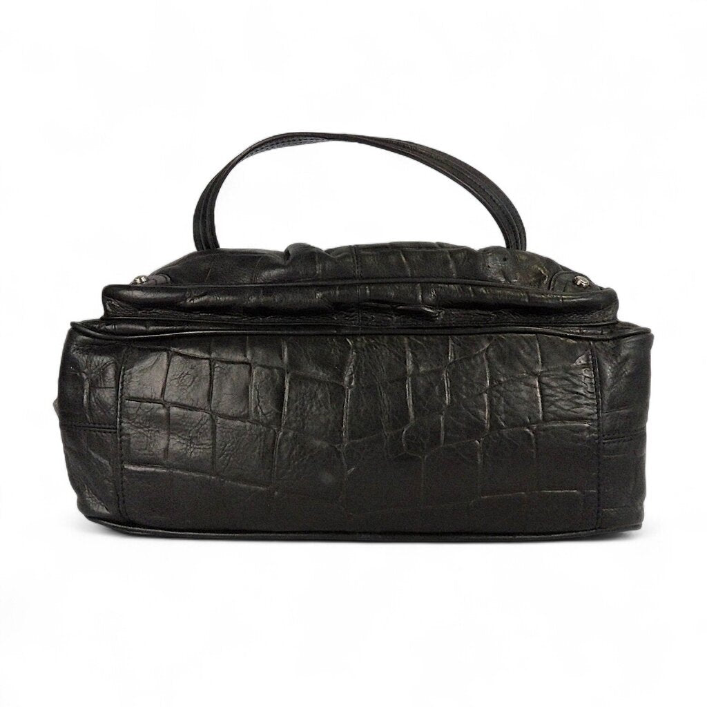 Croc Leather Shoulder Bag
