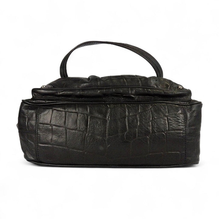 Croc Leather Shoulder Bag