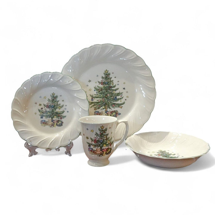 Large Set of Christmas Tree Dish Set