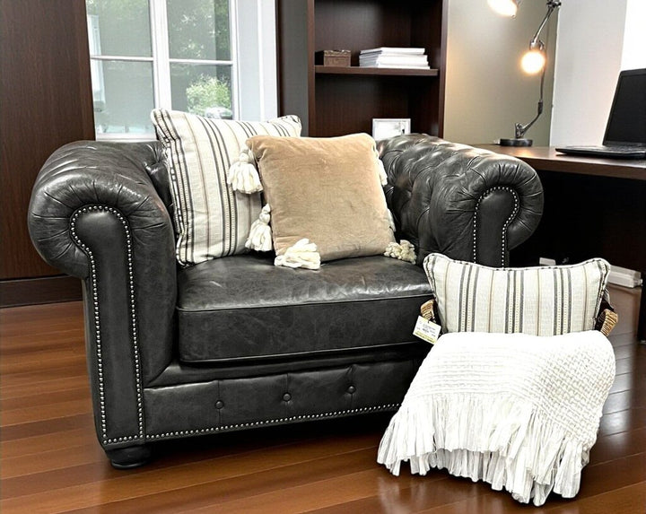 Leather Chesterfield Tufted Chair - Orig Price $4000