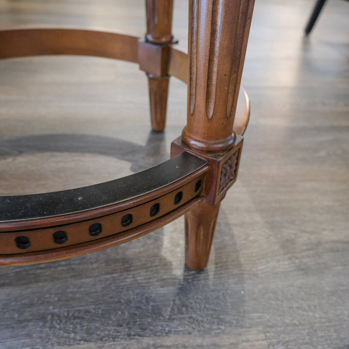 Orig Price $800 - Ornate Leather Swivel Stool