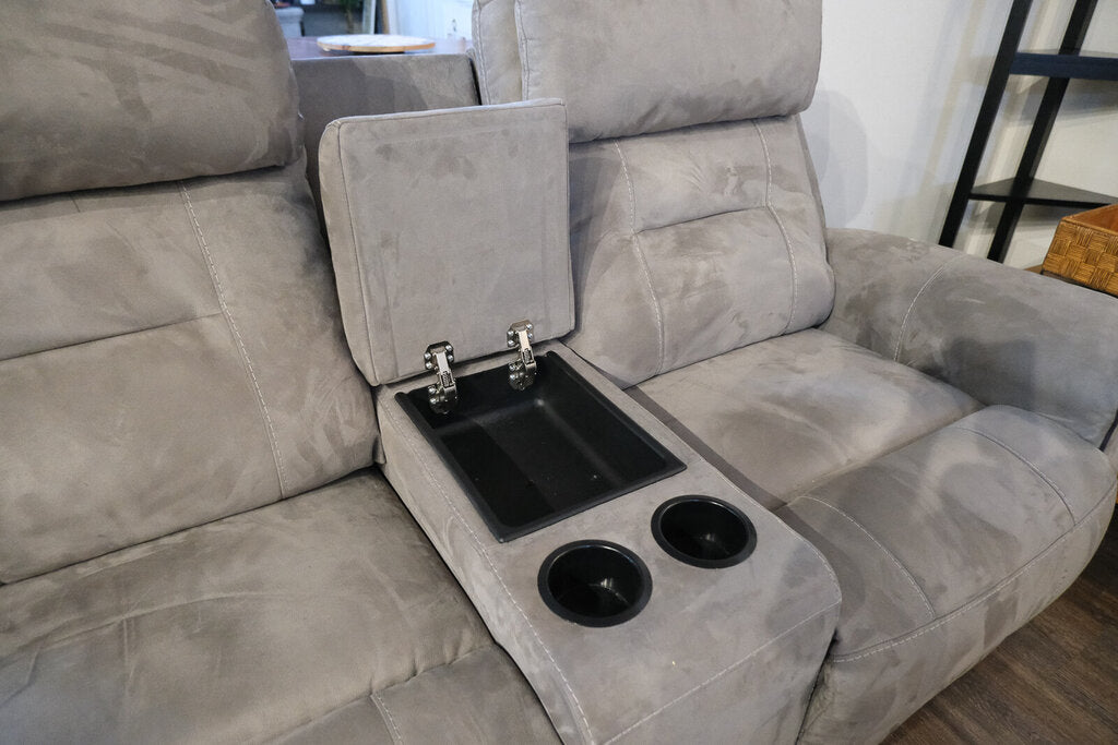 Dual Power Recline Loveseat with Center Storage