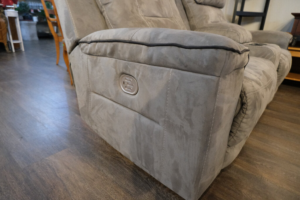 Dual Power Recline Loveseat with Center Storage