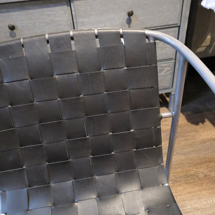 Modern Leather Strap Accent Chair