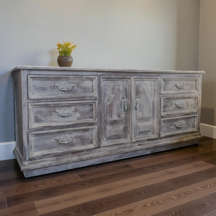 White Washed Buffet Cabinet