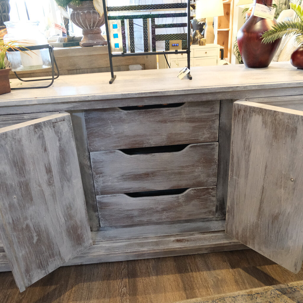 White Washed Buffet Cabinet