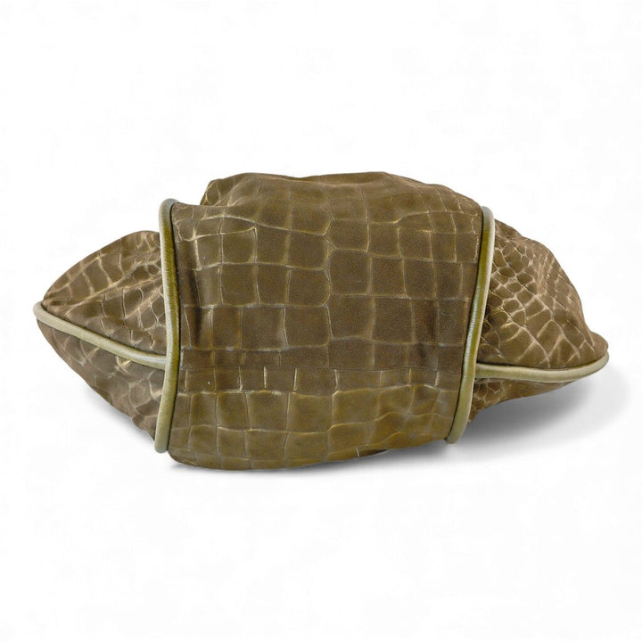 Crock Embossed Leather Handbag