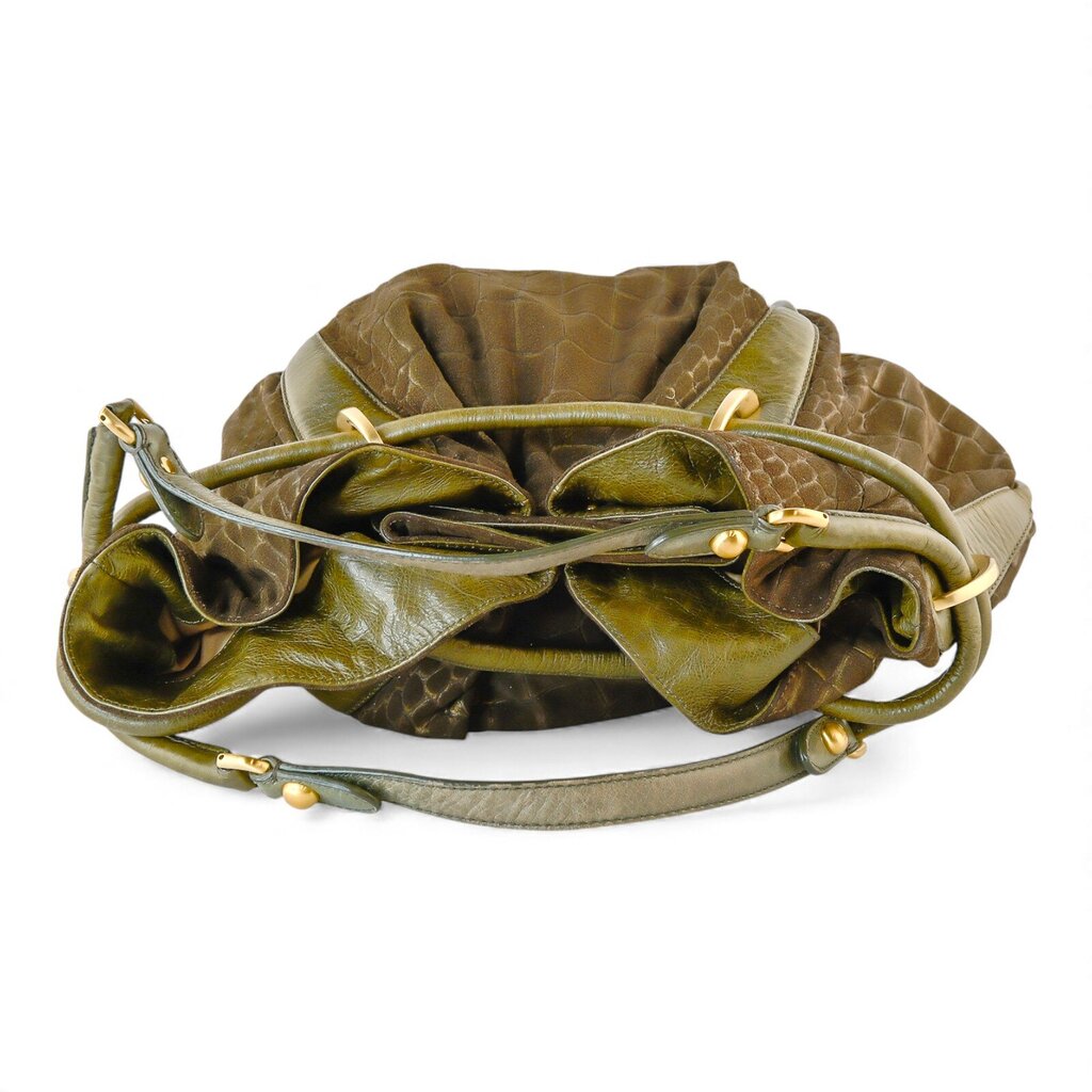 Crock Embossed Leather Handbag