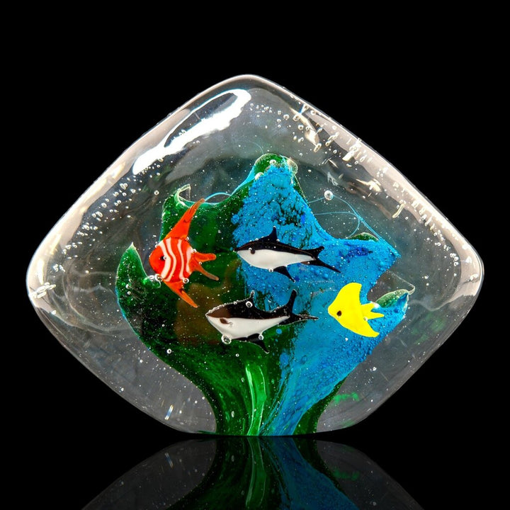 Art Glass Reef Fish Paperweight