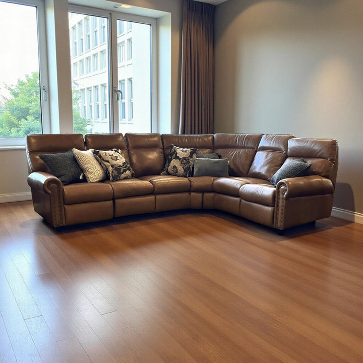 Orig Price $10400 - Leather sectional w/ Power Reclining Ends