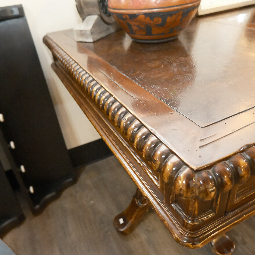 Vintage Leather Top Partners Desk