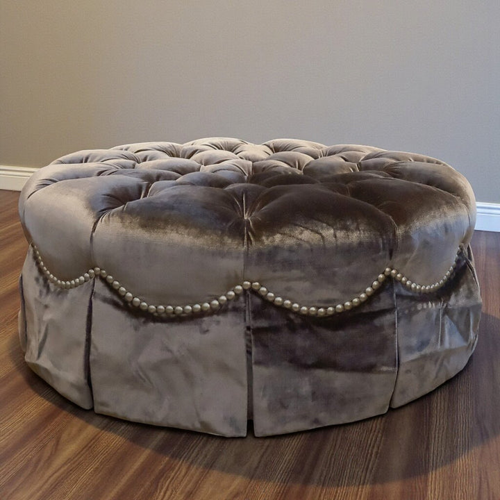Velvet Regency Cocktail Ottoman