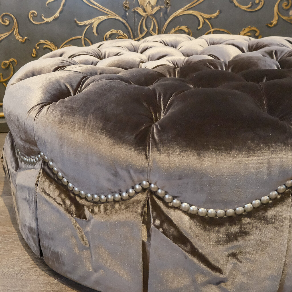 Velvet Regency Cocktail Ottoman