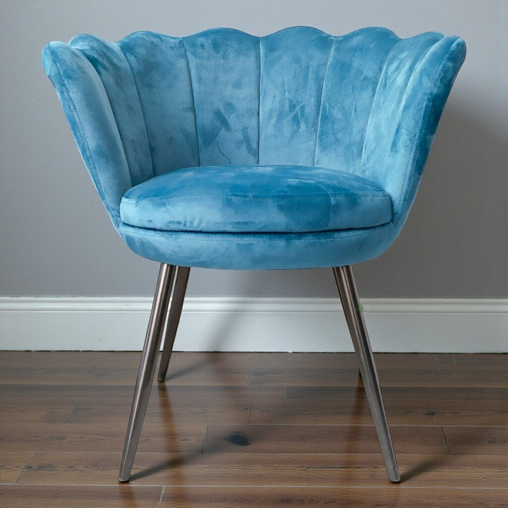 Velvet Scalloped Leisure Chair